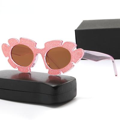 China 2023 Fashion Sunglasses Glitter Irregular Flower Shades Luxury Designer Custom Sun Glass Women Sunglasses 2023 Fashion Party Men Sunglasses Uv400 for sale