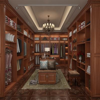 China Large Wardrobe Adjustable Luxury Royal European Classic Wooden Cabinet Large Wardrobe (Size) for sale