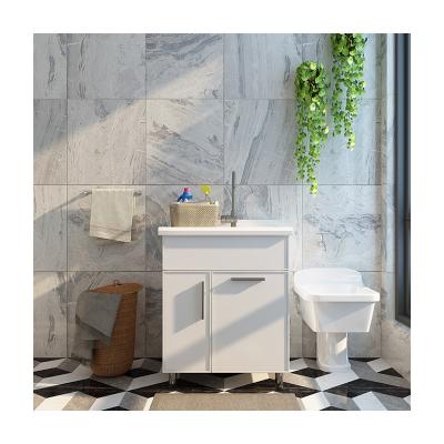 China Factory direct contemporary high quality American style bathroom furniture wholesale white solid wood bathroom cabinet for sale