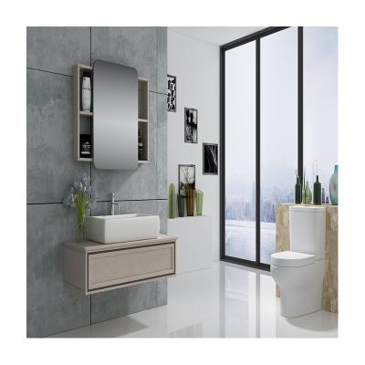 China Contemporary High Quality Waterproof Bathroom Furniture Modern Luxury Wall Mounted Floating Bathroom Vanity Storage Cabinet With Sink for sale