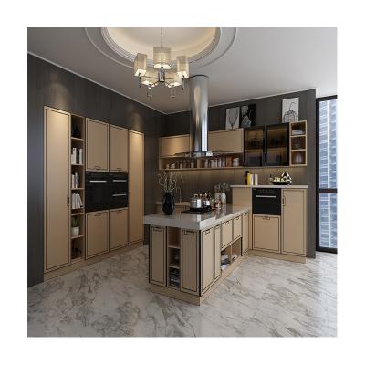 China Contemporary Custom Prefab Kitchen Furniture Solid Wood Cabinets House Building Building Materials Sideboards for sale