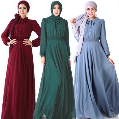 China Islamic Robe Dubai Abaya Eid Dress Latest Women Solid Muslim Dress Modest Muslimah Styling 2022 for sale