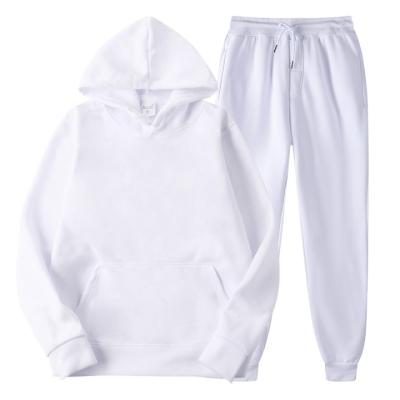 China Wholesale Custom Made Jumper Men's Cotton Anti-wrinkle Plain Cheap Solid Color Plain Logo Hoodie Set Pullover for sale