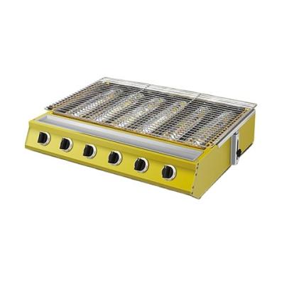 China BBQ gas tabe size 2-3-4-6-8 adjustable burners stainless steel foldable top bbq yellow easy available assembled outdoor grill for sale