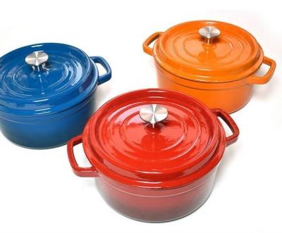 China Sustainable Cast Iron 22cm Enamel Casserole Casserole for sale