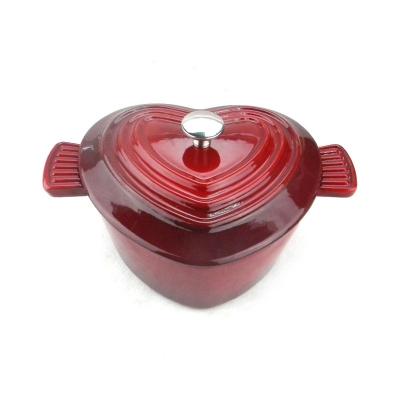 China Sustainable Enameled Cast Iron 2-Quart Red Heart Casserole for sale