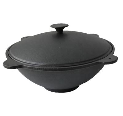 China New Sustainable Pre-Seasoned Asian Kazan Type 15L Cast Iron Pot With Lid for sale