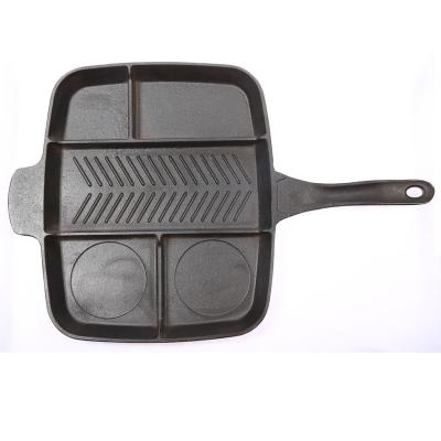 China Cast iron stick viable 5 no in 1 main fry pan for sale