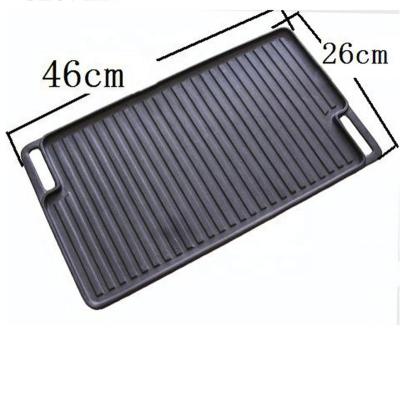 China Sustainable Use Double Cast Iron GRILL Non Stick Grill Pan With Wicked Inside Handle for sale