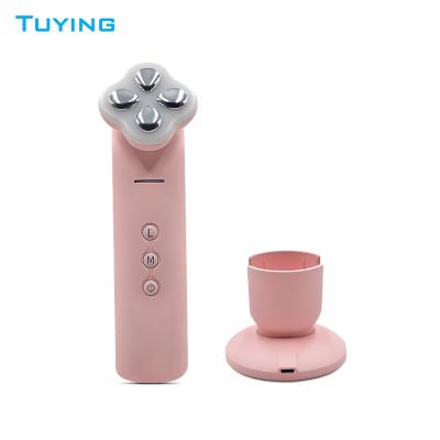 China Skin Tightening 2021 Skin Rejuvenation Photon 3MHz Ionic Galvanic Microcurrent Facial Massager 4 in 1 Led RF Skin Tightening Device for sale