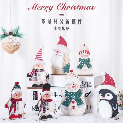 China New Arrival Eco-friendly Christmas Wooden Ornaments For Christmas Party Home Decoration Creative Snowman Ornaments for sale