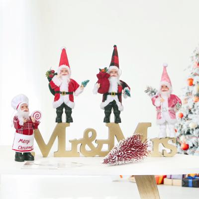 China Beautiful Chirstmas Christmas Decor Christmas Decoration Supplier Gift Kids Standing Santa Claus Doll Decoration Cloth Santa Statues for sale