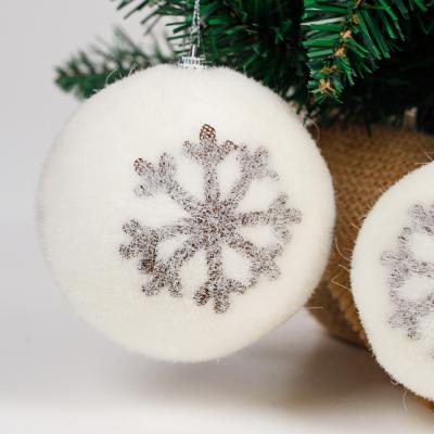 China Eco-Freindly Christmas Sequin Christmas Ball Decoration Wholesale White Hanging Foam Ball Home Christmas Tree Ball for sale