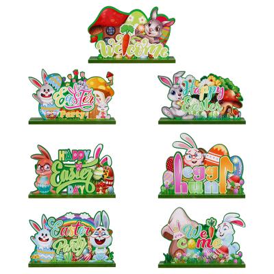 China Best Selling Modern Wooden Cute Animal Easter Decoration Vertical Decoration for sale