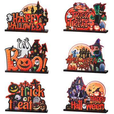 China Modern High Quality Wholesale Cartoon Pattern Wooden Halloween Decoration for sale