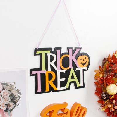 China Festival Decoration Wholesale Wooden Letters Halloween Party Party Wall Decoration Halloween Atmosphere Decoration Pendant Props for sale