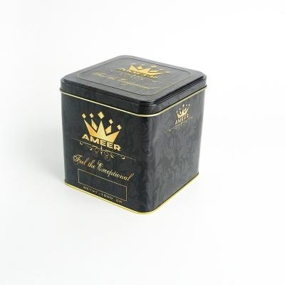 China Custom Printing Luxury Rectangular Embossed Chocolate Tea Candy Candy Packaging Tin Box for sale