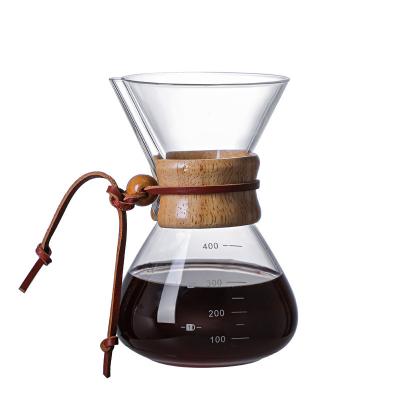 China 400ml Ibrik Coffee Maker Pot Travel Coffee Drip Glass Pot Viable Fashionable Transparent Cold Water Teapot for sale