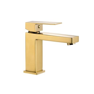 China Modern Bathroom Modern Brass Sink Basin Faucet Square Mixer Production for sale