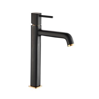 China High Modern Black Paint Hot And Cold Faucet Basin Faucet Mixer Tap for sale