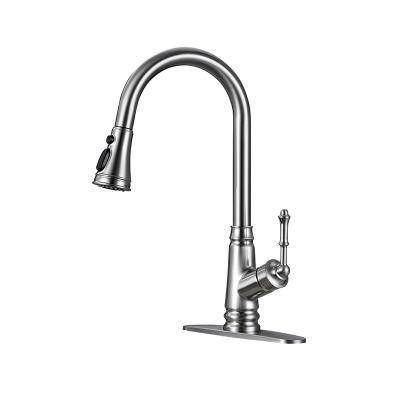 China Wras Contemporary Low Lead Brass Pull Out Multifunctional Kitchen Faucet Sensor Shower Spout for sale