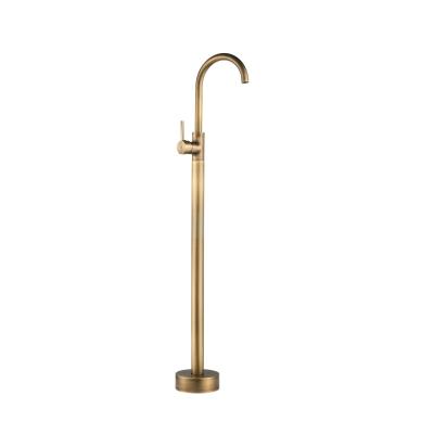 China Freestanding Brass Bathroom Bathtub Mixer Tap Slide Bar Antique Bronze Floor Mounted Basin Faucet for sale