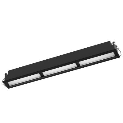 China Modern Square Indoor Black Reflector Recessed Led Linear Light 2*15W 2.4G Wall Washer Dim Downlight for sale