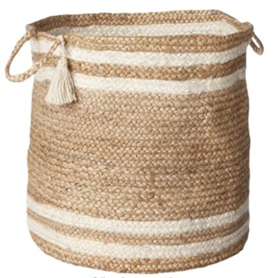 China Natural Jute Woven Basket Planter Jute Wicker Laundry Baskets Viable Vegetable Storage Baskets Wicker Laundry Baskets for sale