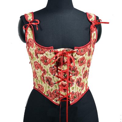 China Sexy Tank Tops Summer Crop Embroidery Corset Women Floral Casual Basic Camisole Strappy Top Square Antibacterial Vest for sale