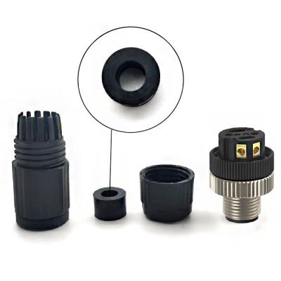 China M12 Connector 4 Corein Male Single Hole 6 Double Interface Sealed Waterproof Thread for sale