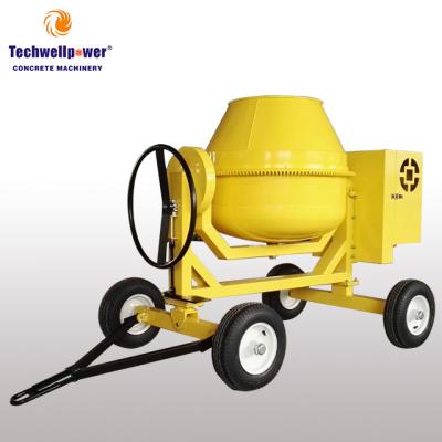 China Construction Material Stores 4 Wheels Concrete Mixer CM300L/350L/400L/500L/600L Gasoline Diesel Engine Cement Mixer for sale