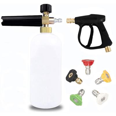 China Adjustable Car Wash Foam Cannon 1 Liter Bottle Snow Foam Lance With 1/4