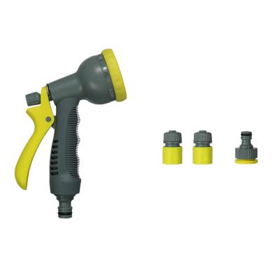 China Variable Flow Control Hot Sale 8 Function Adjustable Spray Gun Plastic Garden Hose Nozzle Portable Water Gun Set for sale