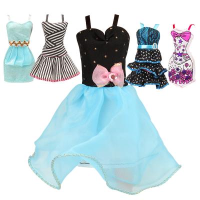 China Mini Toy Wholesale Fashion Beautiful 5 Pieces Doll Sling Dresses For Girl 11.5inch DIY Doll Play Toys Gift for sale