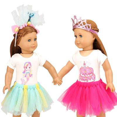 China Mini Toy Wholesale Cheap Doll Dresses Clothes With Crown Accessories Sets For American 18 Inch Girl Doll 43cm Baby Kids Toys Gift for sale