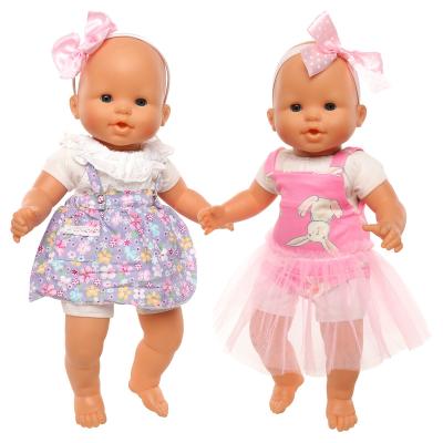 China Babies Doll Clothes Fashion 2 PCS Baby - Doll Wedding Dresses Clothes with Hat Accessories Set for 16-18 Inch Doll Kids Girl Toys Gift for sale