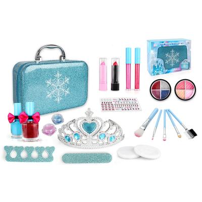 China Eductional Preschool Toys Hot Sale Make Up Princess Cosmetics Set Girls Cartoon Frozen Makeup Box Baby Kids Christmas Gift for sale