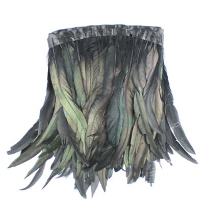 China Decorations China Dyed Rooster Feather Trim Black for sale