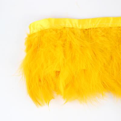 China Decorations Marabou Turkey Feather Fluffy Trim Fringe On Ribbon Band for sale