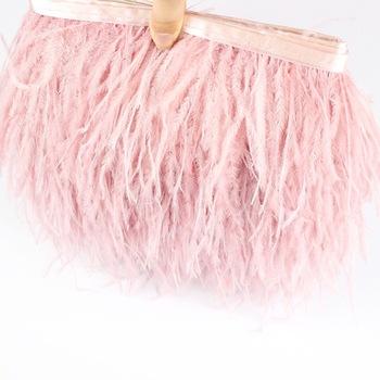 China Long Decorations Ostrich Feather Feathers Fringe To Trim Stripe Party Dress Accessories for sale