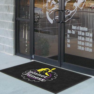 China Custom Printed Washable Commercial Wholesale Entrance Mat Anti Slip Cover With Logo Branded Outdoor Absorbent Mat for sale