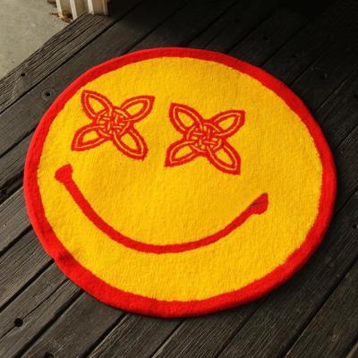 China 2021 Hot Sale Custom Made Anti-Slip Logo Rug Door Mat Custom Rug Door Mat Round Shape Circle Rug Anti-Slip Die Cut Mat for sale