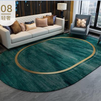 China New Design Washable Modern Custom Made Green Area Rug Printed Oval Area Rug For Living Room for sale