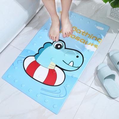 China Viable Hot Sale PVC Cartoon Pattern Anti Slip Bathroom Door Shower Mat With Suction for sale