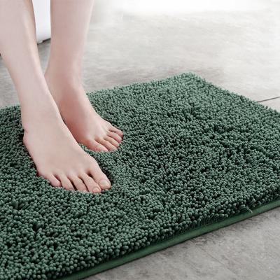 China Sustainable Hot Selling Custom Amazon Chenille Bathroom Rug Fluffy Anti-Slip Mat for sale