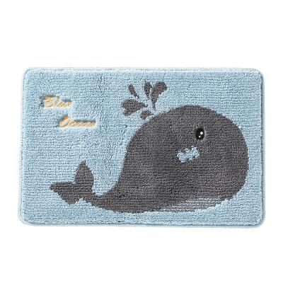 China Amazon Anti-Slip Best Seller Washable No Slip Shaggy Cartoon Floor Mat For Bathroom for sale