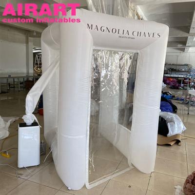 China PVC tarpaulin/oxford cloth/optional inflatable channel disinfection room, custom made small size inflatable booth with spray machine for sale