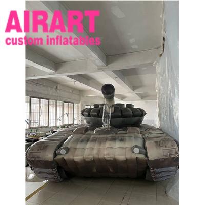 China PVC tarpaulin cloth/420D Oxford clothes Cool Inflatable Simulation Tank Model Advertising Balloon for sale