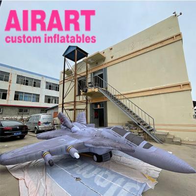 China PVC tarpaulin cloth/420D Oxford clothes inflatable fighter giant outdoor decoration model flat balloon for sale