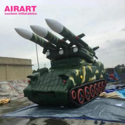 China Oxford Cloth Inflatable Scud Missile Launcher Tank Model Customize Inflatable Military Decoy for sale